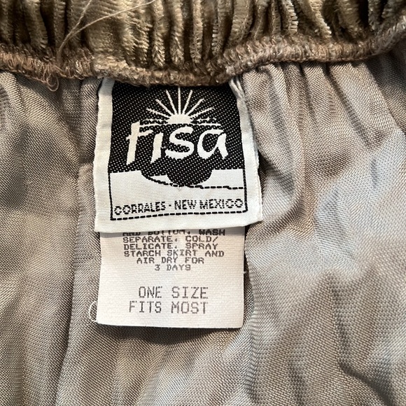 Tisa Sage Green Crushed Velvet Full Maxi Skirt W/ Pleats Inside Drawstring O/S - Picture 9 of 9